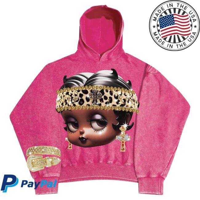 Official Noissey Merch Noissey Diamond Leopard Cartoon girl Printed Hooded Sweatshirt
