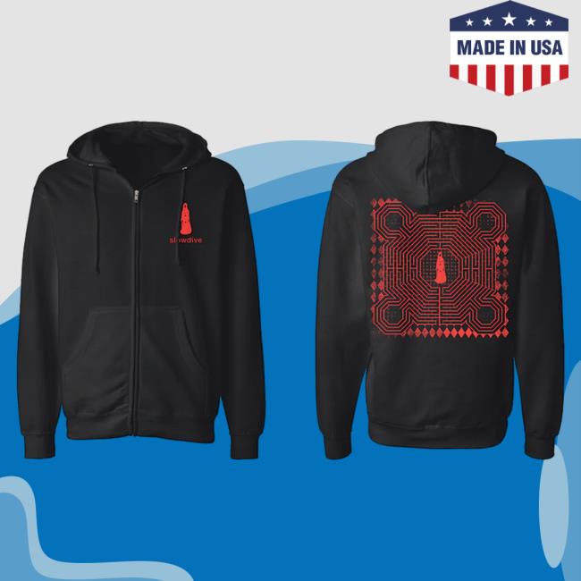 Official Slowdive Merch Album Zip Hoodie Black