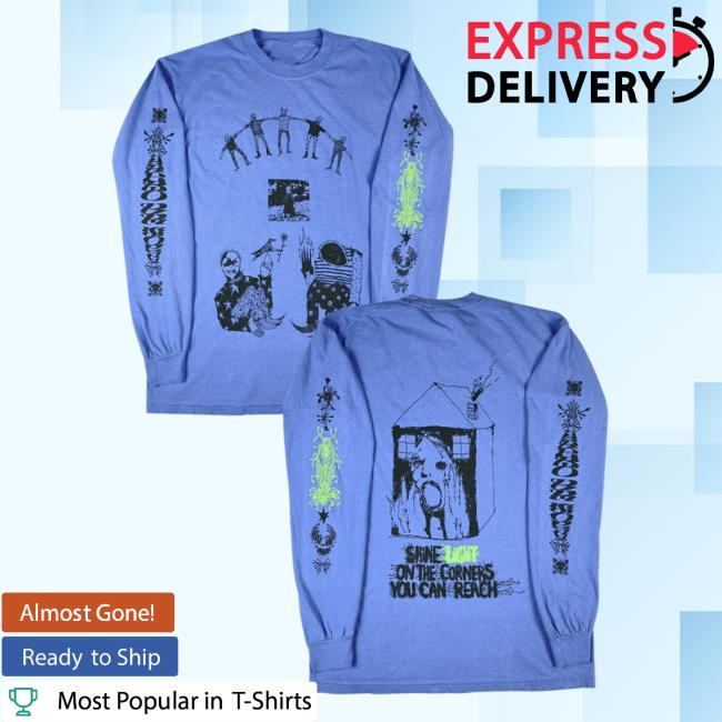 Official Hello Merch Store Indigo De Souza Shine Light Flo Blue Long Sleeve Tee Shirt (Indigo X The.Mall.At.Christmas Collab) Hellomerch