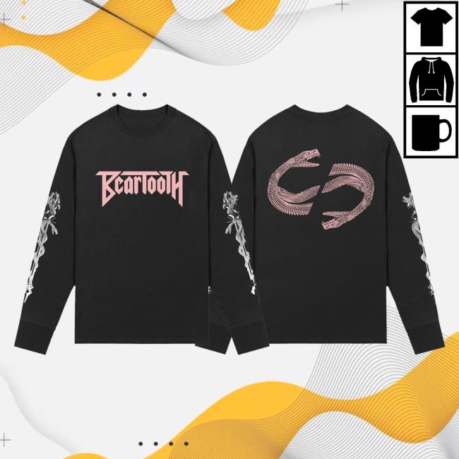Official Beartooth Band Clothing Beartooth Clothing Beartooth Surface Pink Logo Long Sleeve T-Shirt Beartoothband