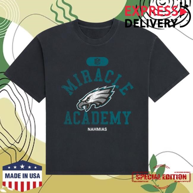 Official Fanatics Shop Store Merch Philadelphia Eagles Miracle Academy Unisex Boxy Tees - Black by NFL