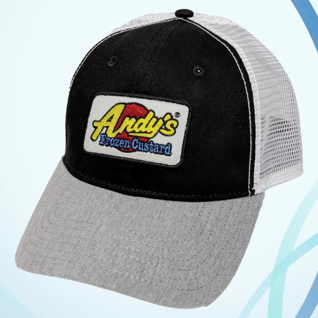Official Andy's Frozen Custard NEW! Trucker Cap - Black-Grey-White