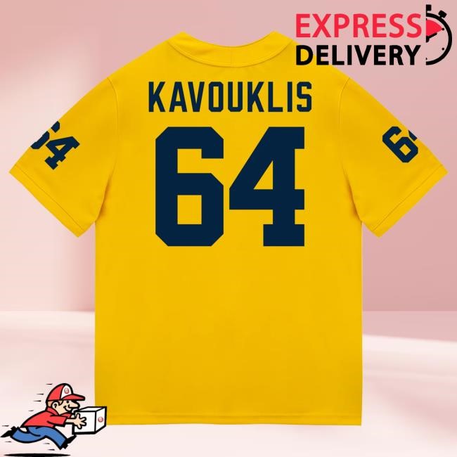 The M Den Michigan Wolverines #64 James Kavouklis Student Athlete Maize Football Jersey Tee