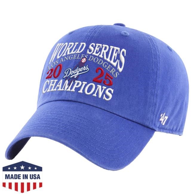 Official Men's Los Angeles Dodgers '47 Royal 2025 World Series Champions Clean Up Adjustable Hat Mlb Shop