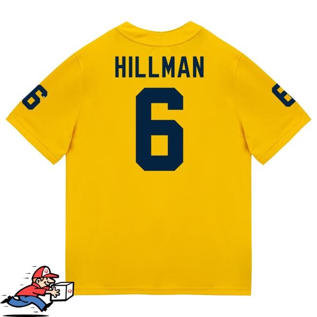 The M Den Michigan Wolverines #6 Brandyn Hillman Student Athlete Maize Football Jersey Tees