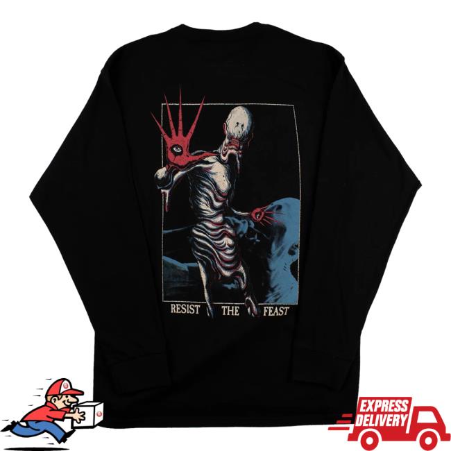 Official Any Means Necessary Clothing Pale Man Resist The Feast Long Sleeve Shirt 2023 Black
