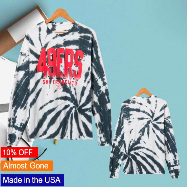 Official Junk Food Apparel Clothing Store Shop Junkfoodclothing San Francisco 49ers Game Time Tie Dye Long Sleeve Tees True Black Tie-Dye