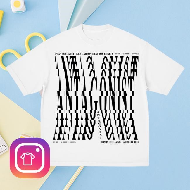 Official Playboi Carti Merch Store Antagonist Tour 2.0 White Tour Shirts