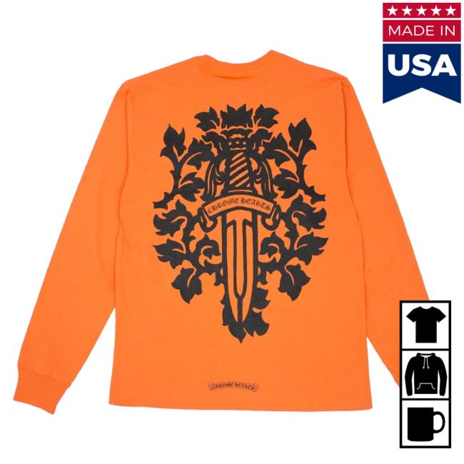 Official ChromeHearts Us Merch Chrome Hearts Vine Dagger Long Sleeve T-Shirts Black Clothing Store Shop