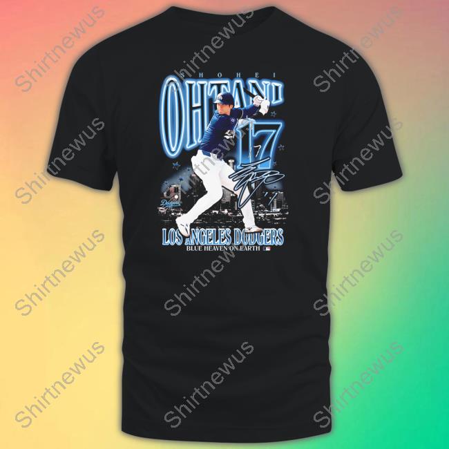 Shohei Ohtani 17 Los Angeles Dodgers Blue Heaven On Earth New Tee