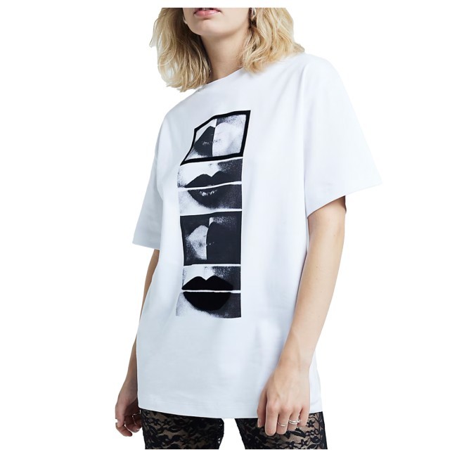 Riverisland White Lips Graphic Shirt