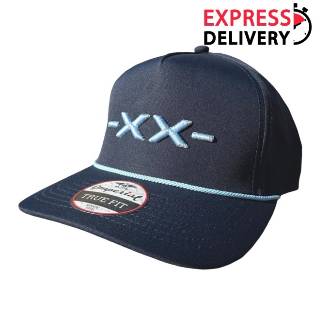 Blackoutbarbell Icon Snapback (Navy / Ice Blue) Cap