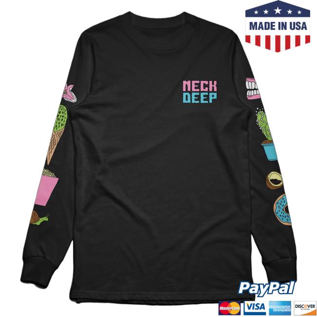 Official Hopeless Records Merch Neck Deep In Bloom Icons Black Long Sleeve Shirts HopelessRecords