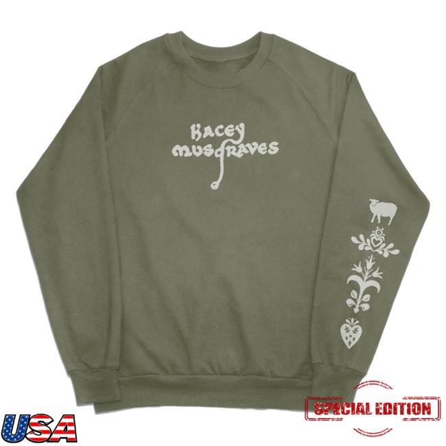 Official Kacey Musgraves Merch Store My Saturn Has Returned Crewneck Sweatshirt (Green) Kacey Musgraves Apparel Clothing Shop KaceyMusgraves