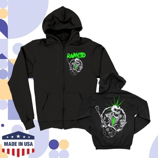 Official Rancid Apparel Store SkeleTim Guitar Zip Up Hoodie – Rancid Store US