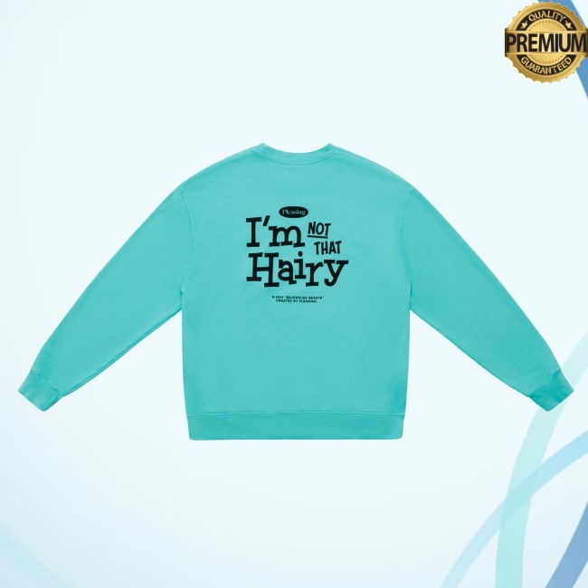 The I'm Not That Hairy Bejeweled Beasts Crewneck in Sky Pleasing Shop Apparel
