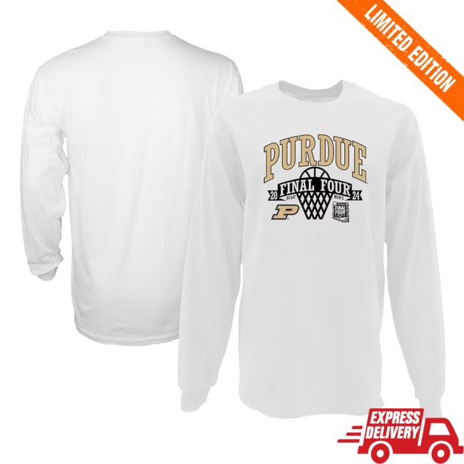 Purdue Boilermakers Blue 84 Women's 2024 NCAA Men's Basketball Tournament March Madness Final Four Oversized Women's Long Sleeve Tee - White