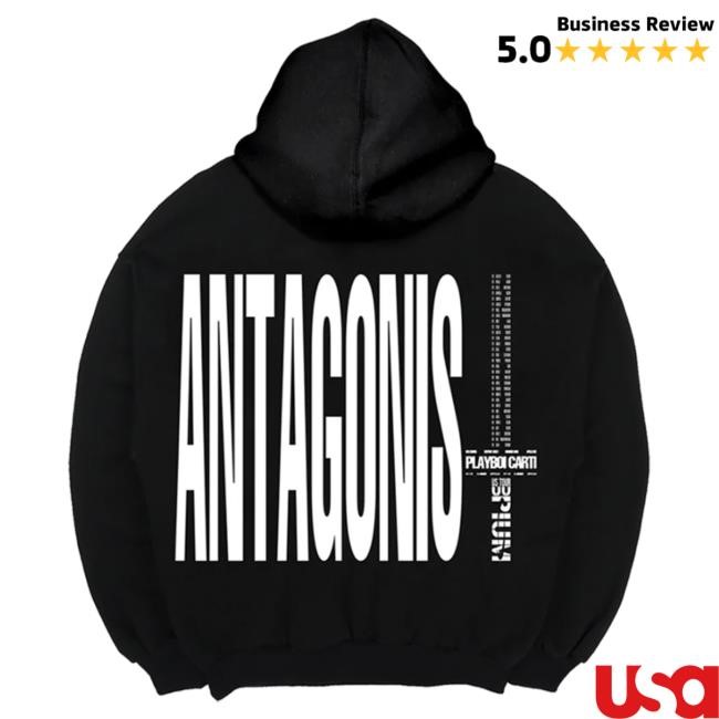 Official Playboi Carti Merch Store Antagonist Star Black & Red Hoodies