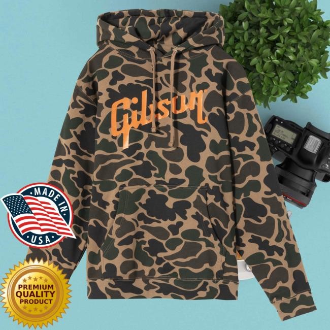 Official Gibson Merch Store Shop Gibson Camo Pullover Hoodie Gibson Band