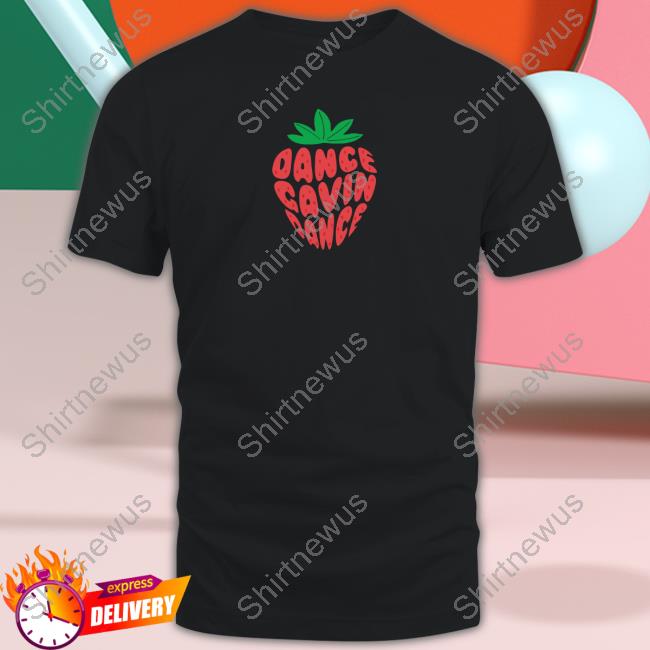 Dance Gavin Dance Merch Strawberry Text Black Tee Shirt
