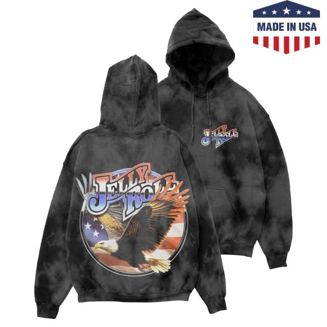 Official Jelly Roll 4Th Of July Eagle Black Dye Attractive Hoodie