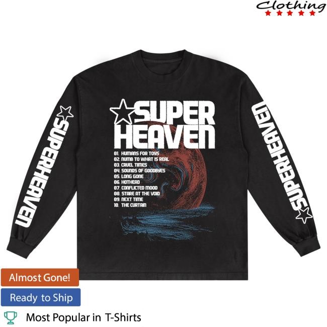 Superheaven Planet II Black LS Tee Superheaven Merch Store Official
