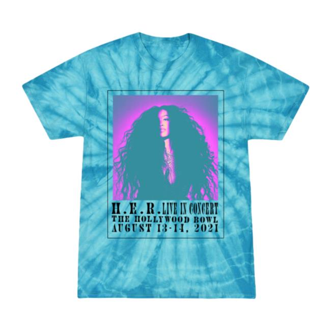 Official Hollywood Bowl Turquoise Tie Dye Shirt New