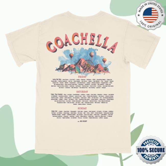 Official Coachella Merch Store Shop Watercolor 2024 Lineup Top Shirt