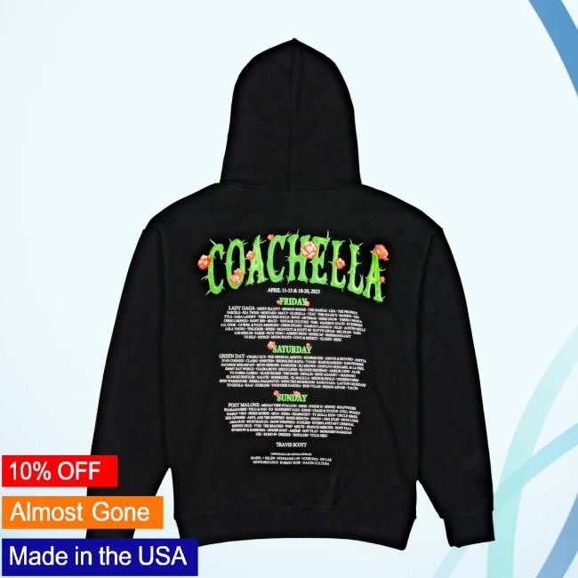 Coachella Shop Cactus Flower 2025 Lineup LS Hoodie Coachella Merch