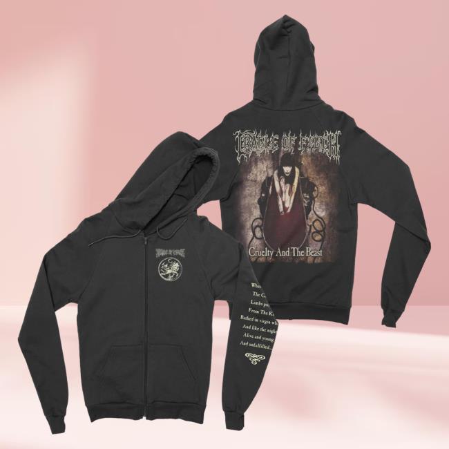Official Night Shift Store Shop Cradle Of Filth - Cruelty And The Beast Zip Up Hoodie Nightshift Merch