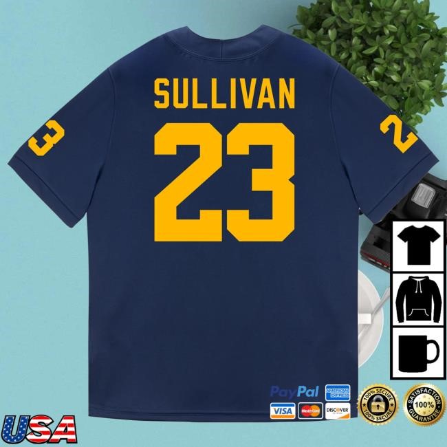 The M Den Michigan Wolverines #23 Cole Sullivan Student Athlete Blue Football Jersey Shirt