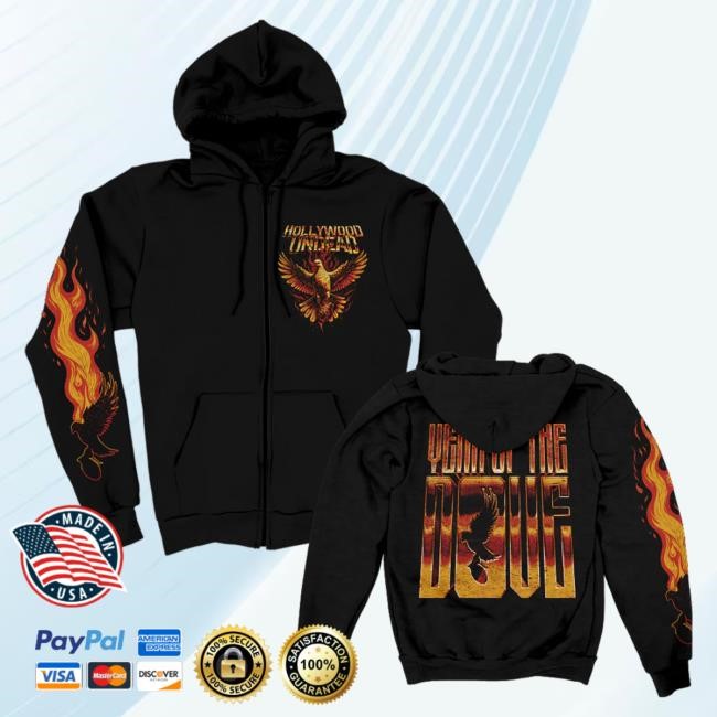 Official Hollywood Undead Merch Store Year Of The Dove Zip Up Sweatshirt (Black) HollywoodUndead