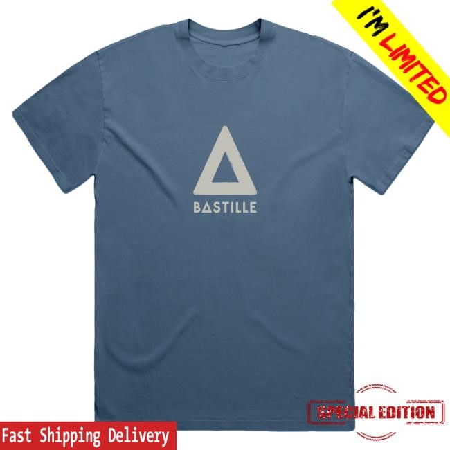 Bastille Band Logo Faded Denim Tshirt Bastille Official Merch Store