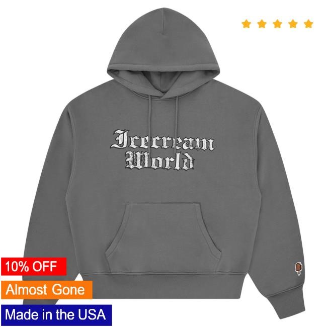 Official Billionaire Boys Club Clothing Icecream World Oversized Hooded Sweatshirt Bbc Ice Cream