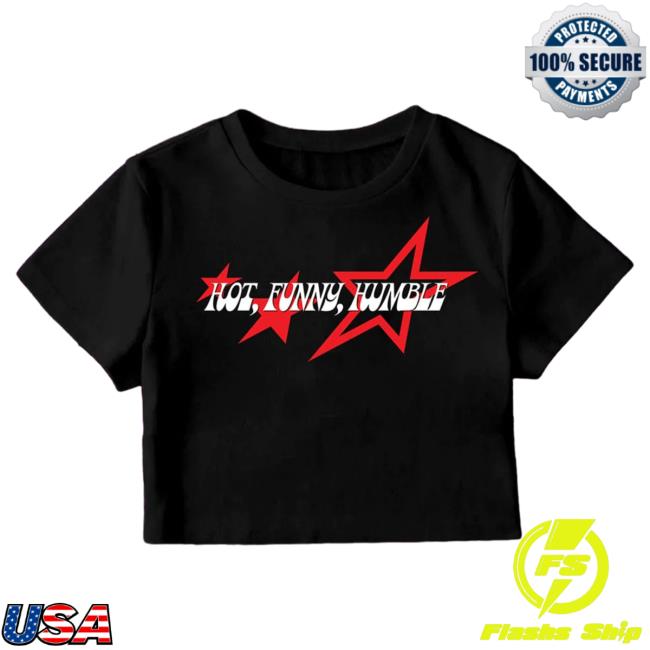 Official Tarayummy Merch Tarayummy: Hot, Funny, Humble Crop Black Popover Shirt