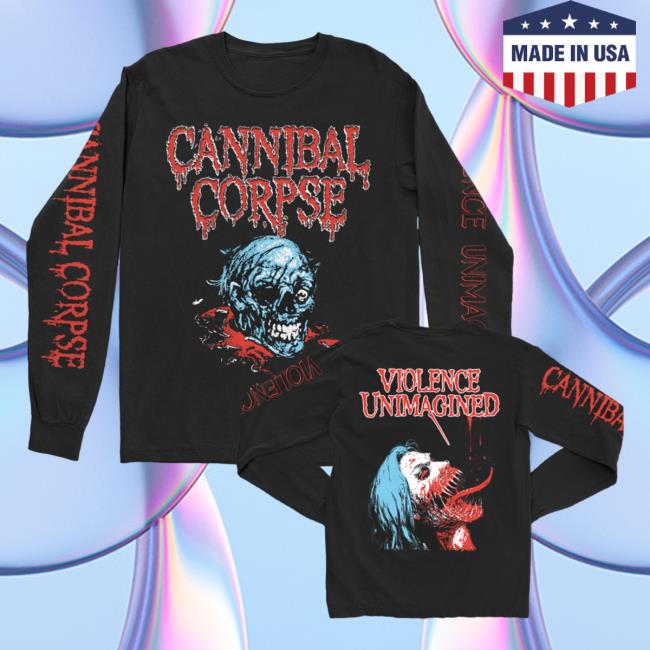 Official Cannibal Corpse Merch Store Skull Sketch Long Sleeve Top Shirt Black CannibalCorpse