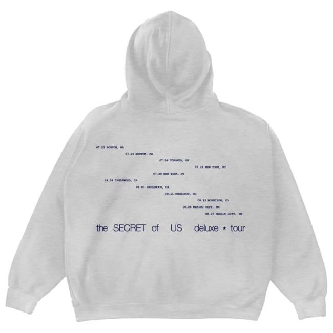 Official Gracie Abrams Shop Secret Tour Heather Grey Star Hoody GracieAbrams