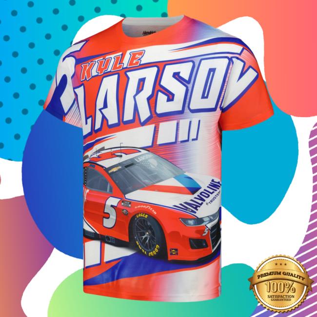 Official Nascar Store Merch Shop Kyle Larson Hendrick Motorsports Team Collection White Valvoline Accelerator Total Print Hoodies