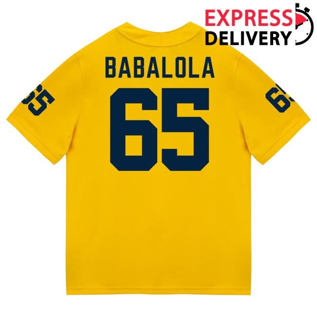 The M Den Michigan Wolverines #65 Andrew Babaola Student Athlete Maize Football Jersey Hot Shirt