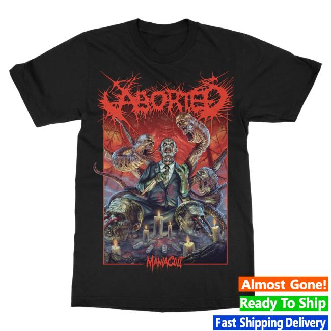 Official Indie Merch Store Shop Aborted "Maniacult" Shirt New IndieMerchStore