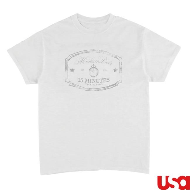 Madison Beer Official Merch Store 15 MINUTES Logo S/S Shirt Madison Beer Shop 15 Minutes And Make You Mine Collection