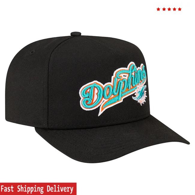 Official Born X Raised Shop Born X Raised + Dolphins Pro Script A-Frame Snapback Cap: Black NFL 2025 Kickoff