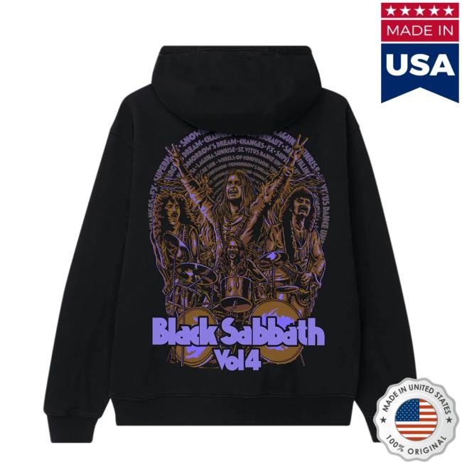 Black Sabbath Vol. 4 Purple Hoodie Black Sabbath Merch