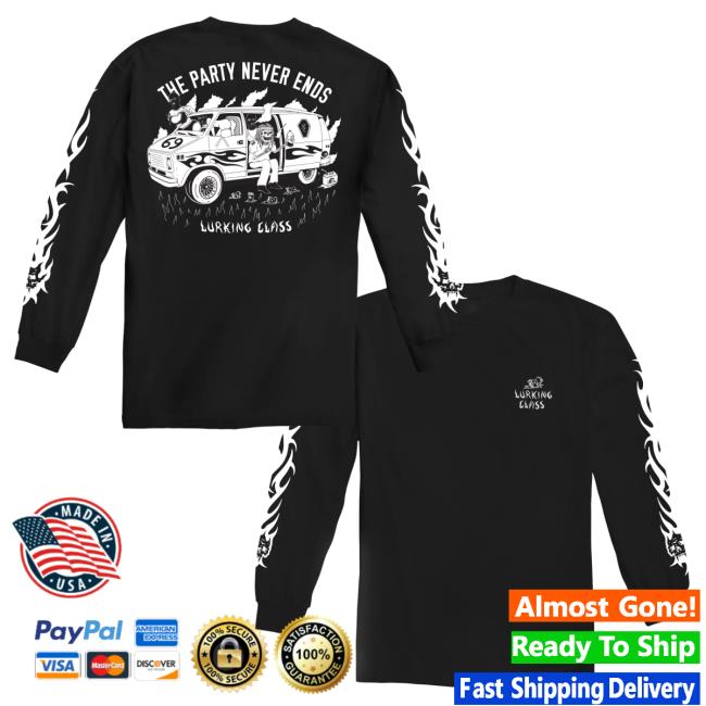 Official Lurking Class Clothing The Party Never Ends Long Sleeve Tee Shirt Black LurkingClass