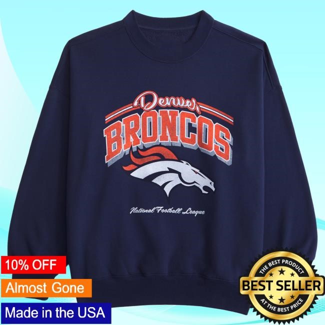 Official Abercrombie And Fitch Merch Denver Broncos Vintage Sunday Crew NFL by Abercrombie