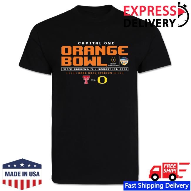 Official Red Raider Outfitter Texas Tech 2025 Orange Bowl - Duck Hunt - Shirt - BLACK