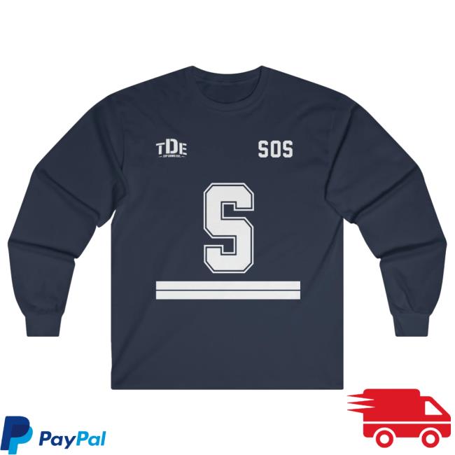 Official SZA Merchandise - SZA SOS Tour Jersey Midnight Navy White Long Sleeve T-Shirt