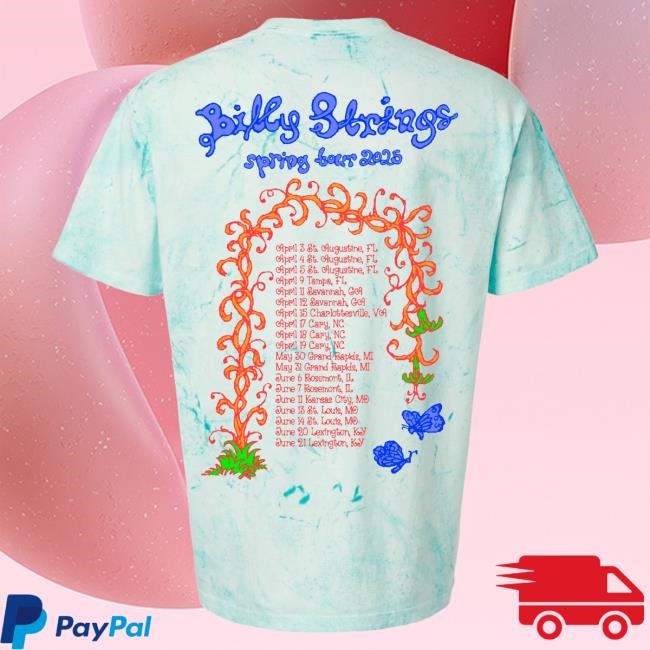 Official Billy Strings Merch Store Blossom Hot Shirt with Dates (Strange Vitamins)