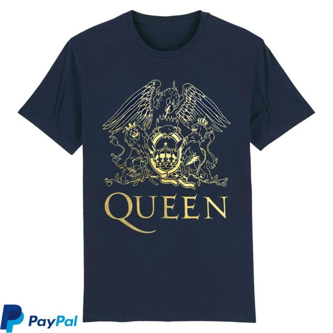 Queen Gold Crest Top Shirt (French Blue) Queen Merch Store Shop Official