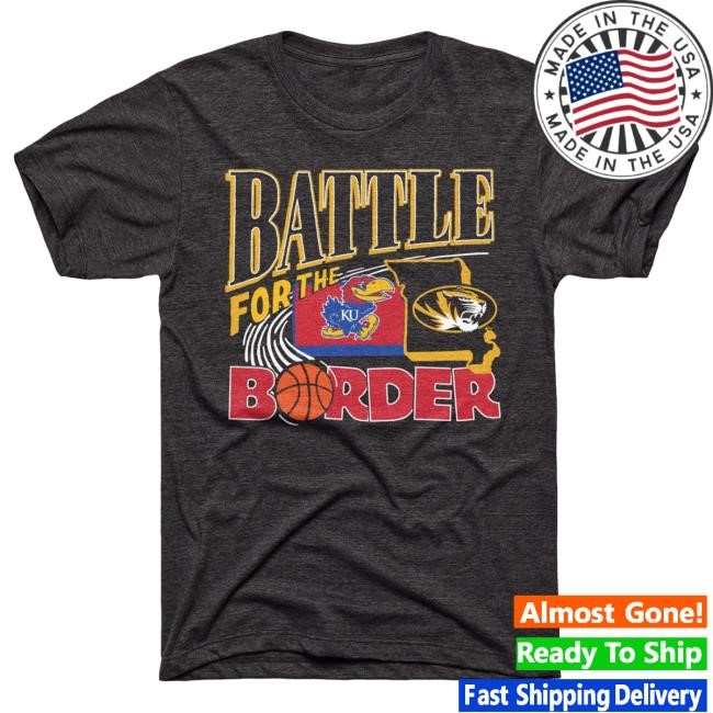 Battle For the Border KU Mizzou Basketball Tee Charlie Hustle Merch Store Official